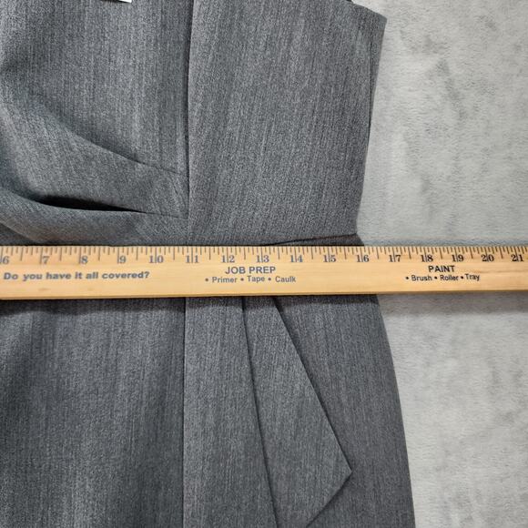 NWT Worthington Dress 10P Petite Gray Sleeveless Knee-Length Faux Wrap Career Ch - Picture 15 of 16